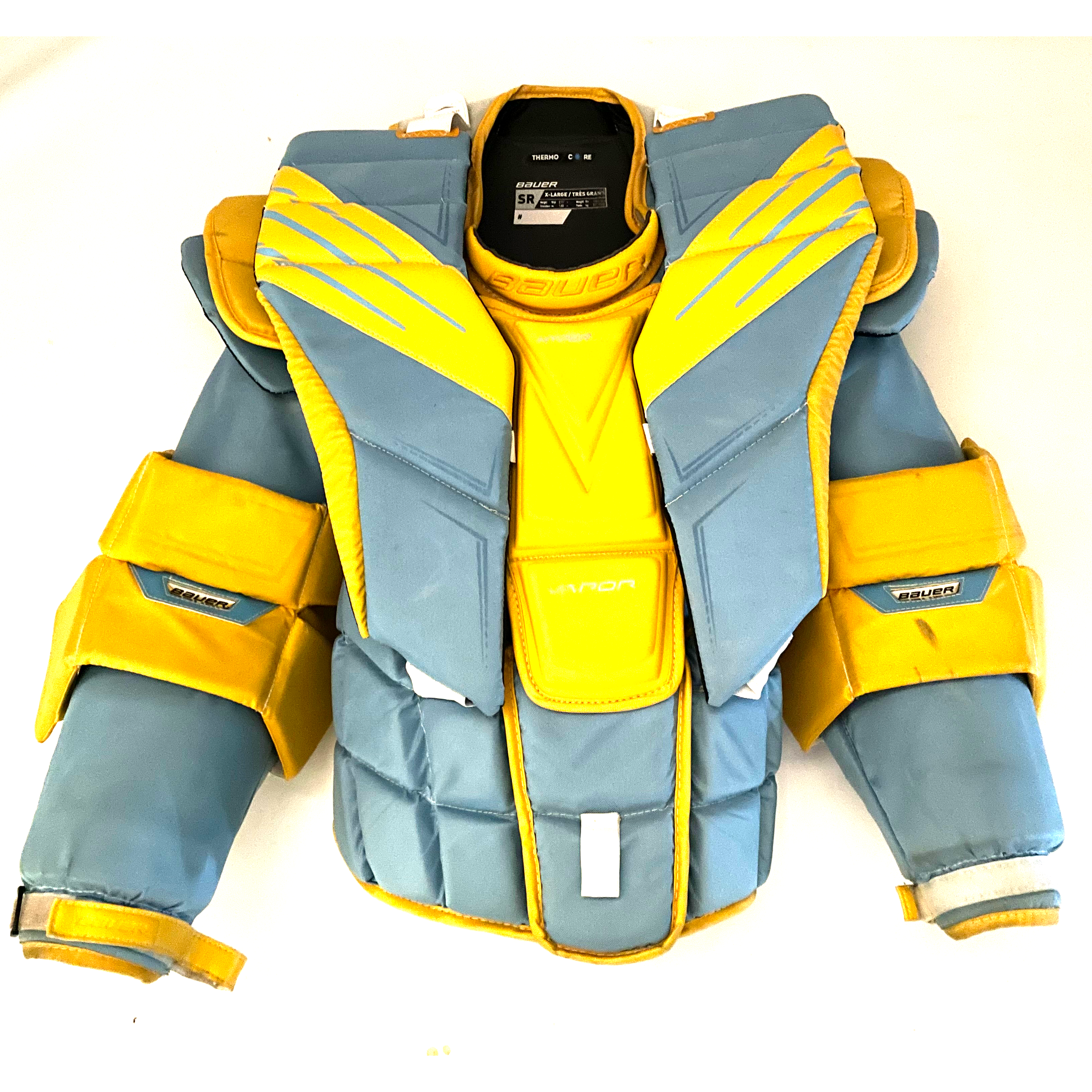 Bauer Vapor Hyperlite - Plastron de gardien de but Pro Stock d'occasion (bleu/jaune)